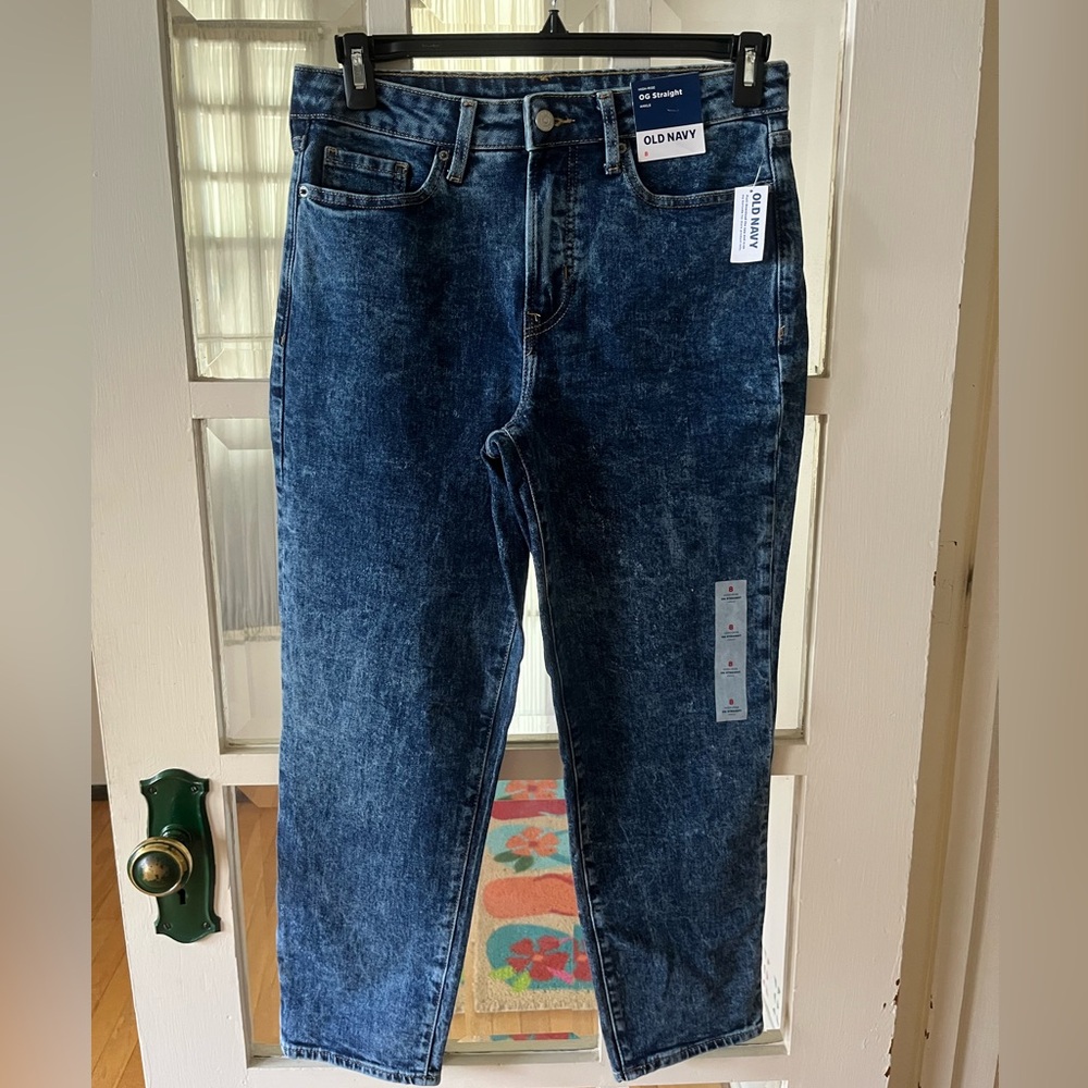 Old Navy Women’s High Rise Straight Ankle Blue Jeans - Size 8
